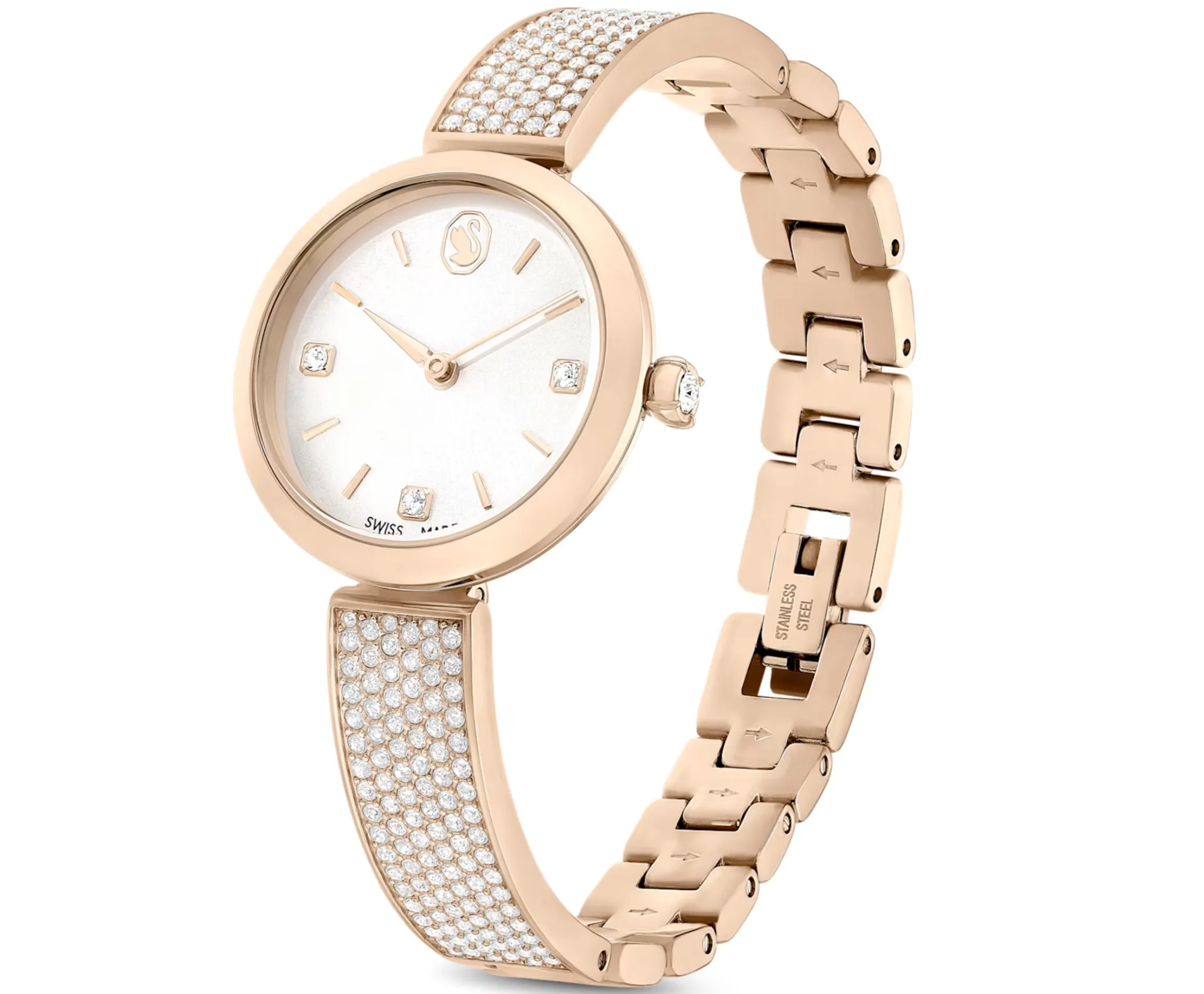 Swarovski Jewellery Illumina Swiss Metal Gold Tone/Champagne Gold Tone Watch