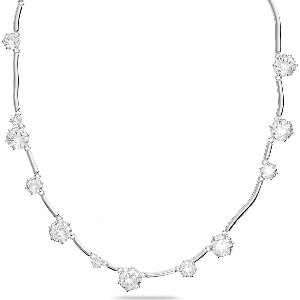 Swarovski Jewellery Swarovski Constella Rhodium Plated White Crystal Mixed Round Cuts Necklace
