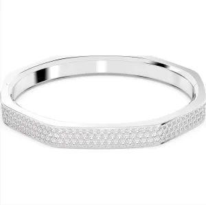 Swarovski Jewellery Swarovski Dextera Rhodium Plated Large Octagon White Crystal Bangle