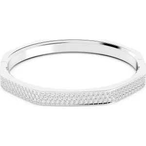 Swarovski Jewellery Swarovski Dextera Rhodium Plated White Crystal Octagon Cut Bangle