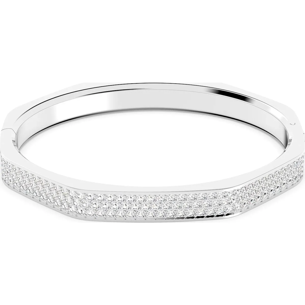 Swarovski Jewellery Swarovski Dextera Rhodium Plated White Crystal Octagon Cut Bangle
