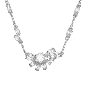 Swarovski Jewellery Swarovski Gema Rhodium Plated White Crystal Flower Pendant