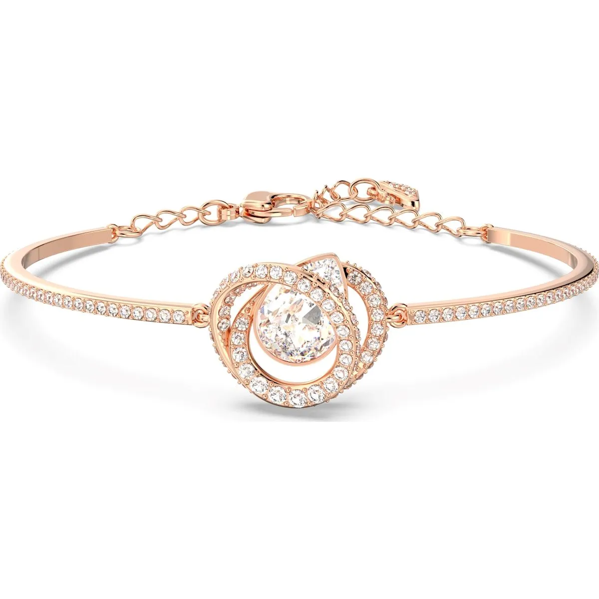 Swarovski Jewellery Swarovski Generation Rose Gold Tone Plated White Crystal Spiral Bangle