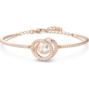 Swarovski Jewellery Swarovski Generation Rose Gold Tone Plated White Crystal Spiral Bangle