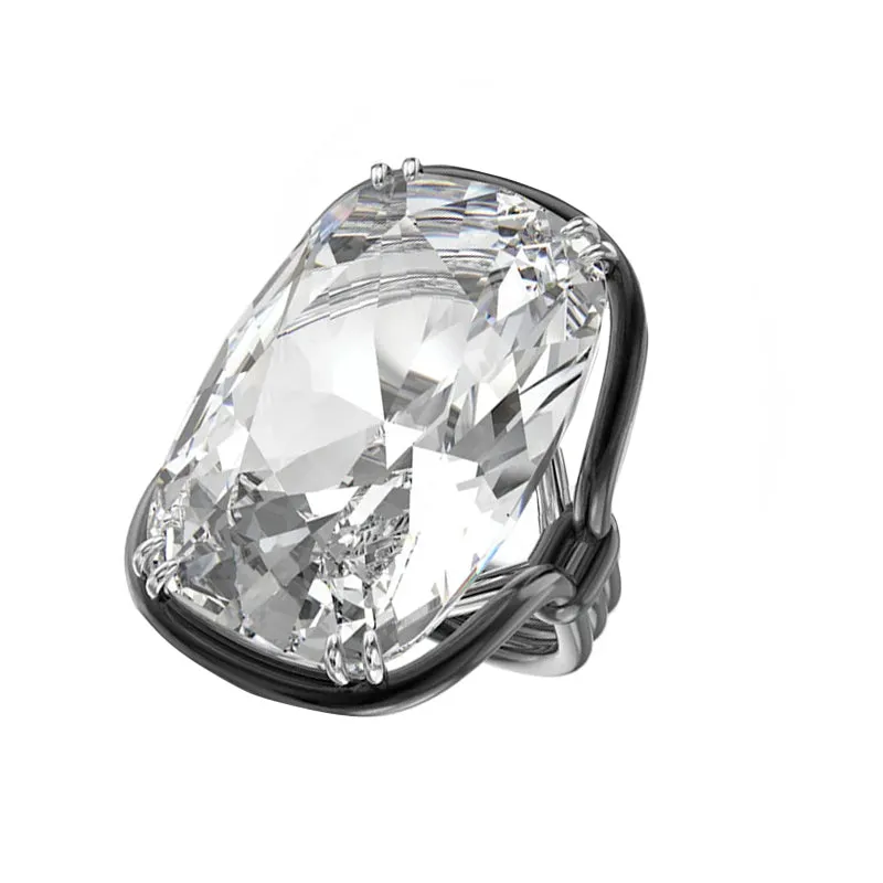 Swarovski Jewellery Swarovski Harmonia Oversized White Crystal Ring Size 52