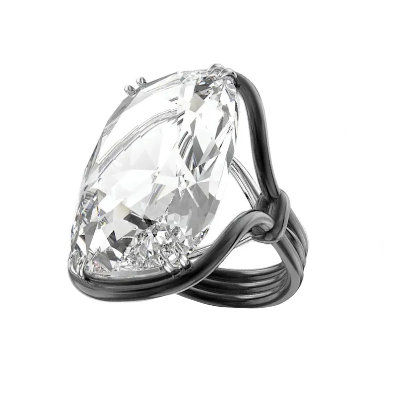 Swarovski Jewellery Swarovski Harmonia Oversized White Crystal Ring Size 52