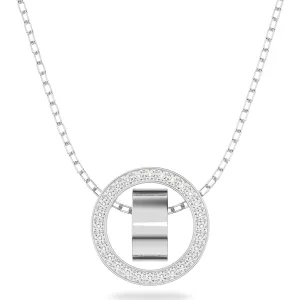 Swarovski Jewellery Swarovski Hollow Rhodium Plated White Crystal Circle Pendant