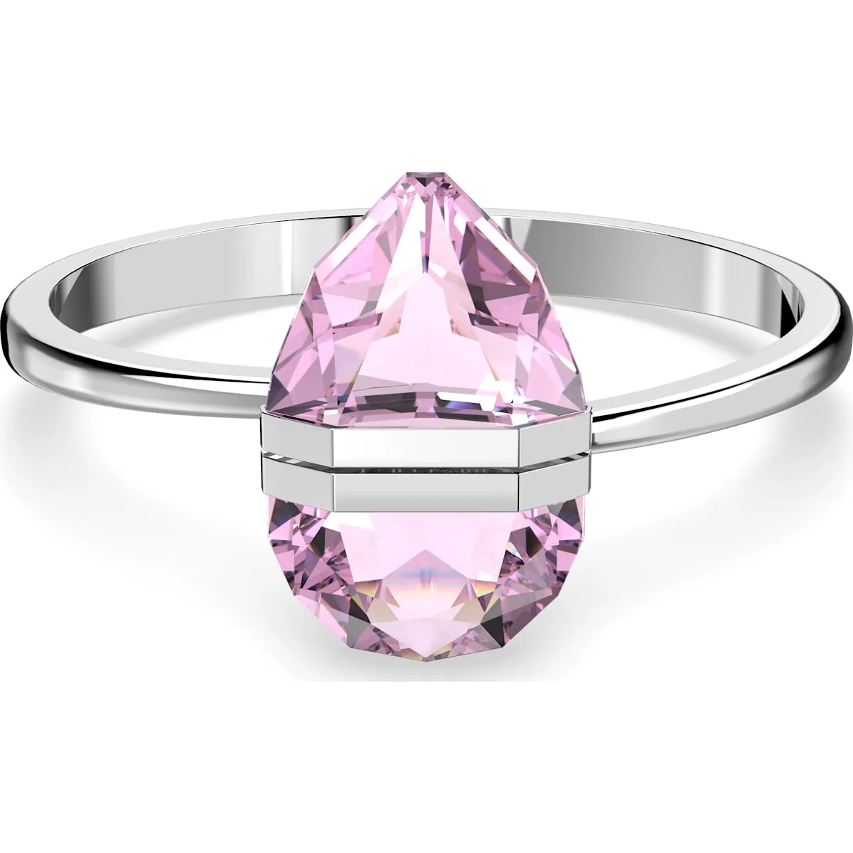 Swarovski Jewellery Swarovski Lucent Stainless Steel Pink Oversized Crystal Magnetic Bangle