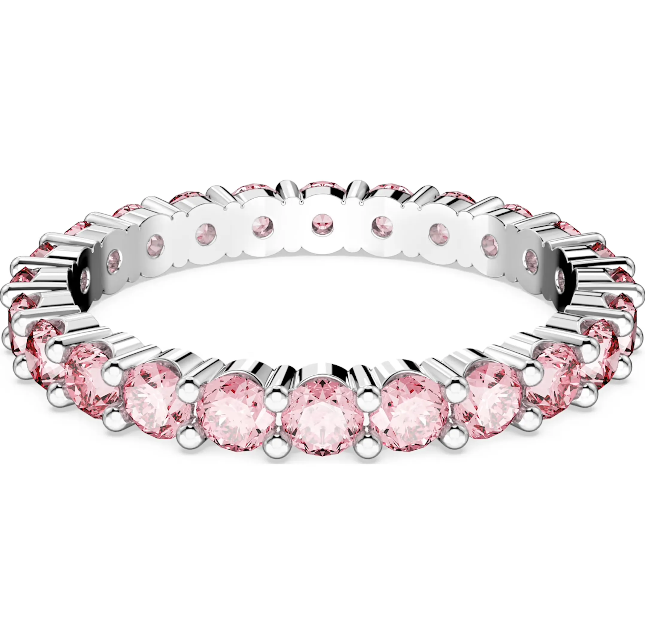 Swarovski Jewellery Swarovski Matrix Rhodium Plated Pink Crystal Ring 55