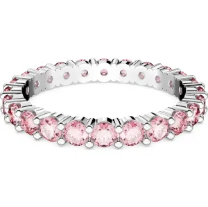 Swarovski Jewellery Swarovski Matrix Rhodium Plated Pink Crystal Ring 55