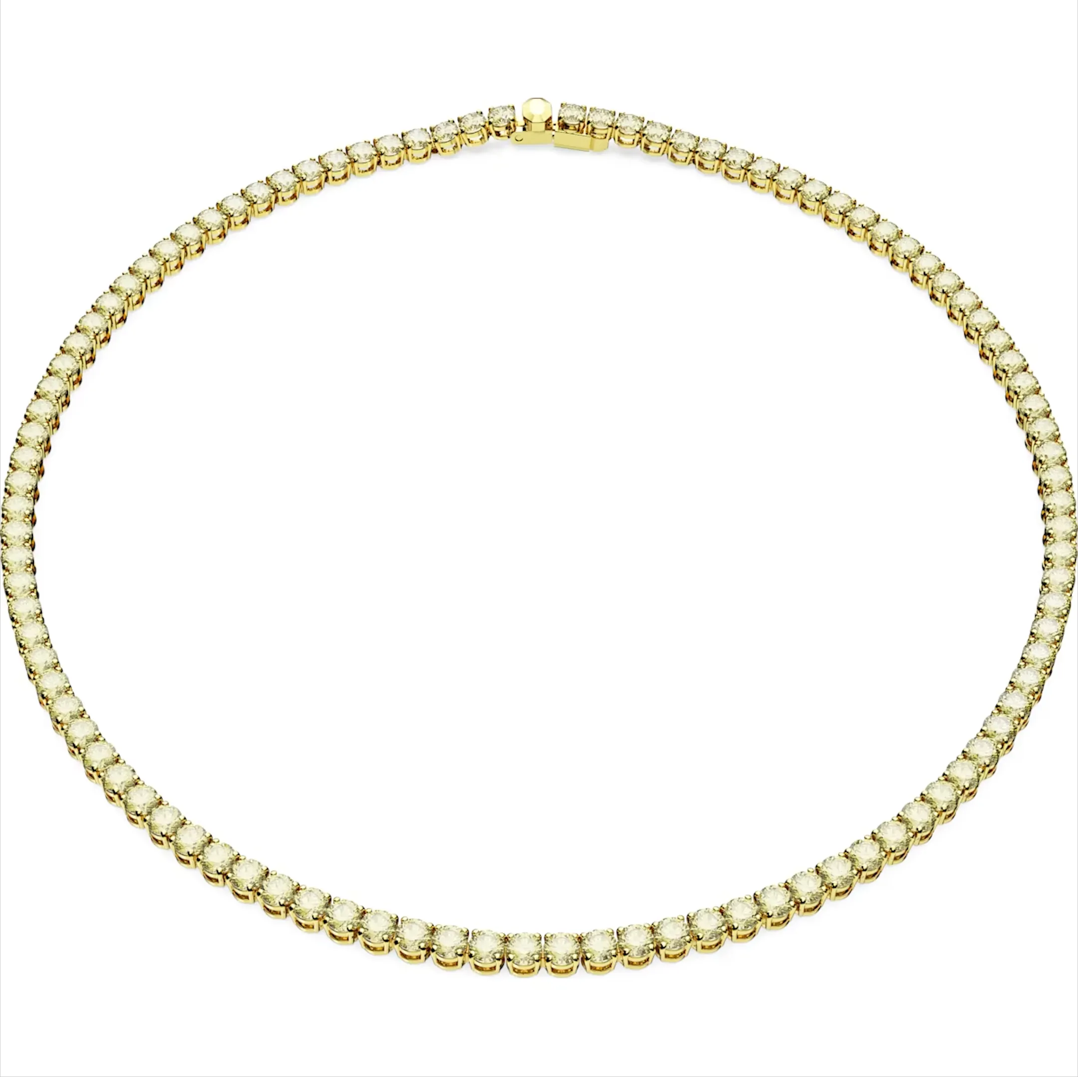 Swarovski Jewellery Swarovski Matrix Yellow Gold Tone Plated Round Yellow Crystal Tennis Necklace