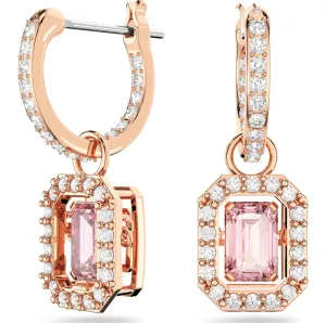 Swarovski Jewellery Swarovski Millenia Rose Gold Tone Plated Octagon Pink Crystal Earrings