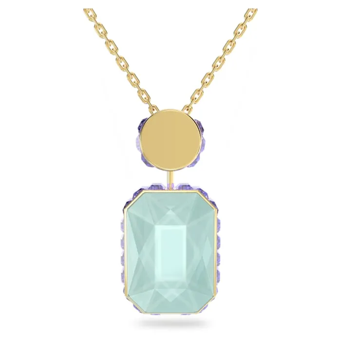 Swarovski Jewellery Swarovski Orbita Gold Tone Plated Multicolour Octagon Cut Crystal Drop Necklace