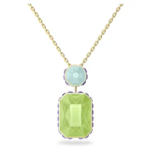 Swarovski Jewellery Swarovski Orbita Gold Tone Plated Multicolour Octagon Cut Crystal Drop Necklace