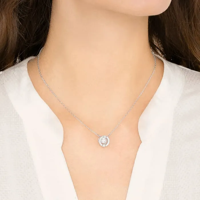 Swarovski Jewellery Swarovski Rhodium White Crystal Sparkling Dance Round Necklace