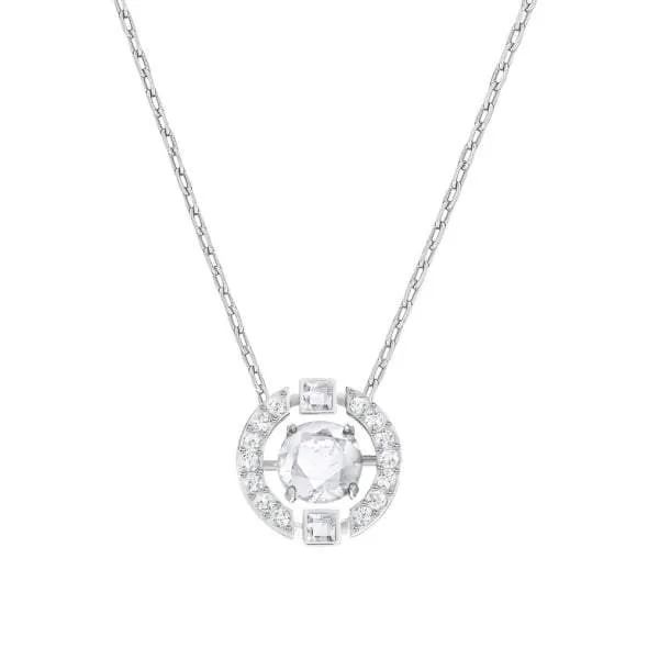Swarovski Jewellery Swarovski Rhodium White Crystal Sparkling Dance Round Necklace