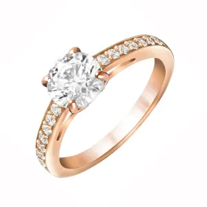 Swarovski Jewellery Swarovski Rose Gold White Crystal Attract Round Ring - Size 60