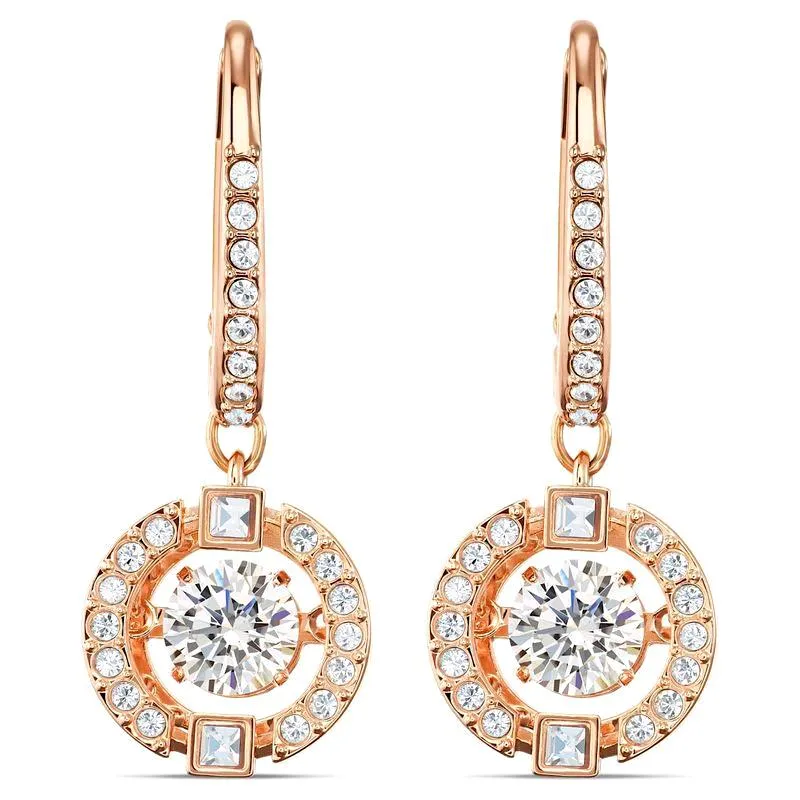 Swarovski Jewellery Swarovski Sparkling Dance Crystal Rose Gold Plated Earrings