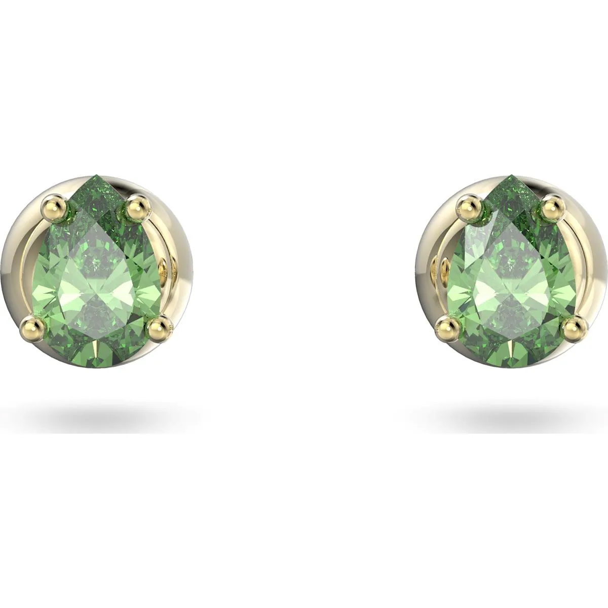 Swarovski Jewellery Swarovski Stilla Yellow Gold Tone Plated Green Crystal Stud Earrings