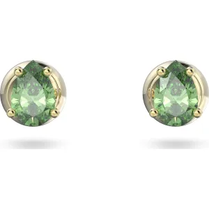 Swarovski Jewellery Swarovski Stilla Yellow Gold Tone Plated Green Crystal Stud Earrings