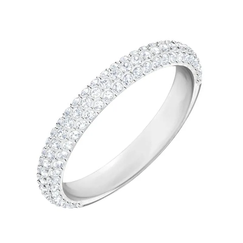 Swarovski Jewellery Swarovski Stone Rhodium Plated Ring - Size 58