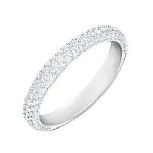 Swarovski Jewellery Swarovski Stone Rhodium Plated White Crystal Ring - Size 60
