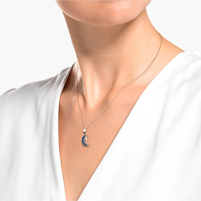 Swarovski Jewellery Swarovski Symbolic Rose Gold Tone Plated Multicolour Crystal Moon And Star Necklace
