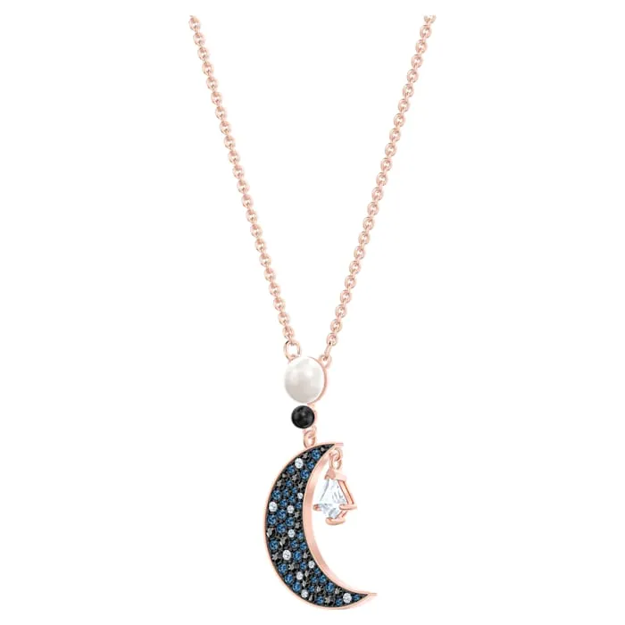 Swarovski Jewellery Swarovski Symbolic Rose Gold Tone Plated Multicolour Crystal Moon And Star Necklace