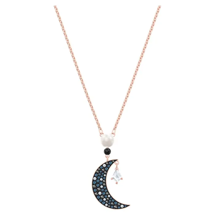 Swarovski Jewellery Swarovski Symbolic Rose Gold Tone Plated Multicolour Crystal Moon And Star Necklace