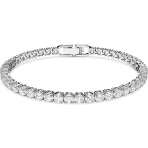 Swarovski Jewellery Swarovski Tennis Deluxe Rhodium Plated White Crystal Round Cut Bracelet