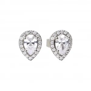 Teardrop Halo Cubic Zirconia Earrings E5909 Diamonfire Jewellery