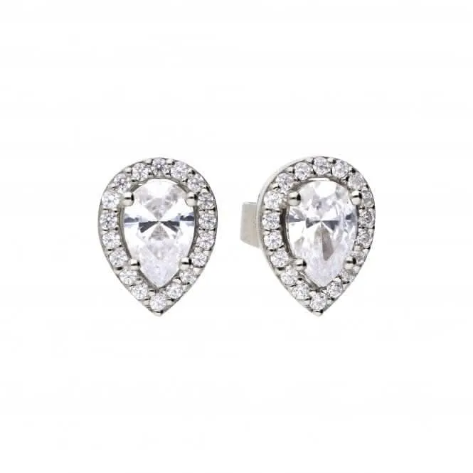 Teardrop Halo Cubic Zirconia Earrings E5909 Diamonfire Jewellery