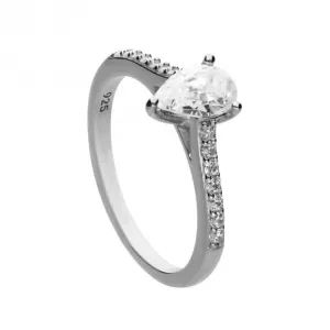 Teardrop Pave Shoulders Ring R3781 Diamonfire Jewellery