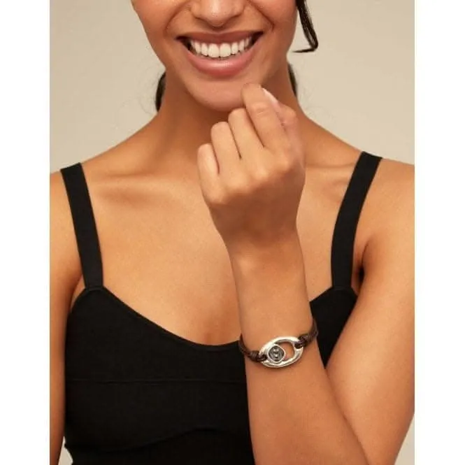 Union Grey Leather Faceted Crystal Bracelet Unode50 Jewelry And Accessories