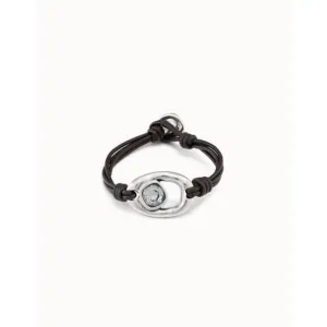 Union Grey Leather Faceted Crystal Bracelet Unode50 Jewelry And Accessories